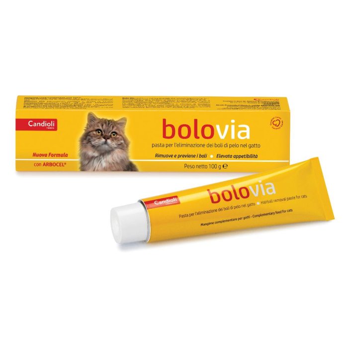Bolo Via Integratore per eliminare e prevenire la formazione dei boli di pelo del gatto 100 g Bolo Via Integratore per eliminare e prevenire la formazione dei boli di pelo del gatto 100 g
