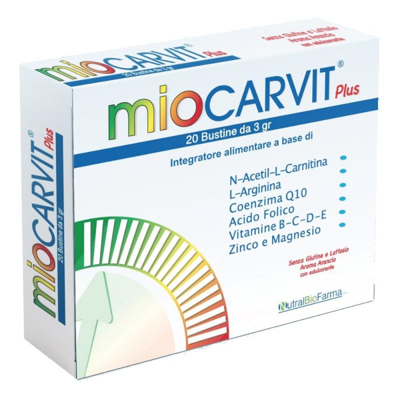 Miocarvit Plus Integratore Alimentare per il Benessere Cardiaco e Muscolare 20 Bustine Miocarvit Plus Integratore Alimentare per il Benessere Cardiaco e Muscolare 20 Bustine