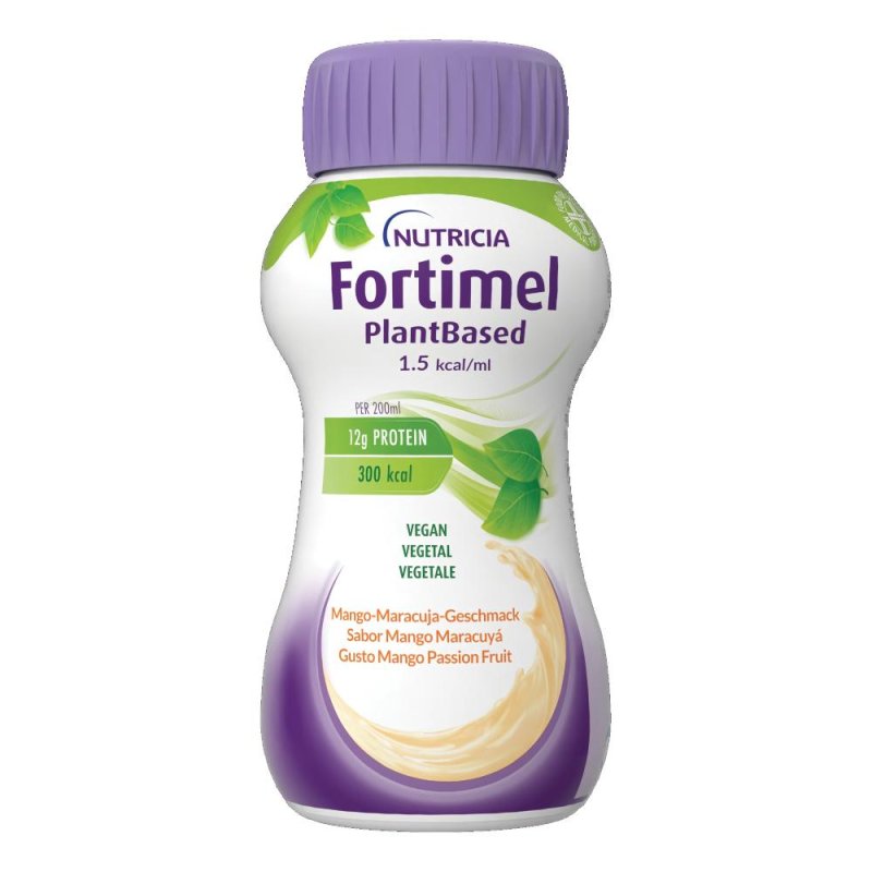 Nutricia Fortimel PlantBased Energy Supplemento Nutrizionale Ipercalorico Normoproteico Gusto Mango Passion Fruit 4x200 ml