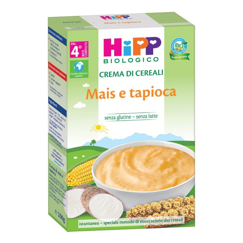 Hipp - Crema di Cereali Mais e Tapioca per lo Svezzamento Biologico Confezione 200 Gr Hipp - Crema di Cereali Mais e Tapioca per lo Svezzamento Biologico Confezione 200 Gr