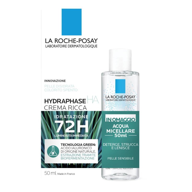 La Roche-Posay Hydraphase HA Crema Ricca 50ml + Acqua Micellare Ultra 50ml La Roche-Posay Hydraphase HA Crema Ricca 50ml + Acqua Micellare Ultra 50ml