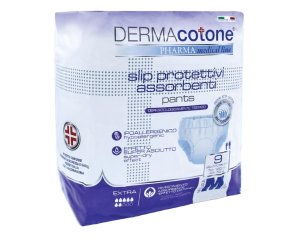 Dermacotone Pants Pannolini a Mutandina Assorbenti Taglia M 9 Pezzi per Incontinenza Morbidi in Cotone Traspiranti e Delicati sulla Pelle