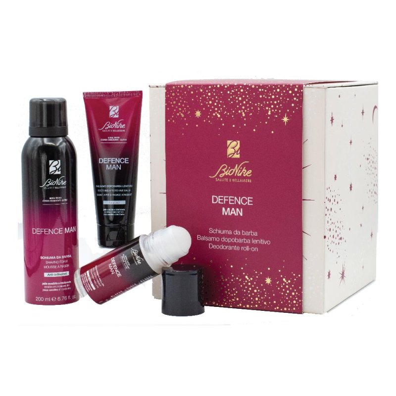 BioNike Defence Man Cofanetto Regalo Natale con una schiuma da Barba un Balsamo Lenitivo ed un Deodorante Roll-on BioNike Defence Man Cofanetto Regalo Natale con una schiuma da Barba un Balsamo Lenitivo ed un Deodorante Roll-on