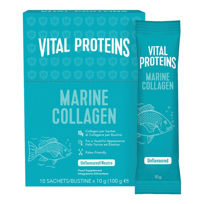 Collagene Marine Marino Puro Integratore in Polvere 10 Bustine da 10 g per Pelle Articolazioni Capelli e Unghie Collagene Marine Marino Puro Integratore in Polvere 10 Bustine da 10 g per Pelle Articolazioni Capelli e Unghie