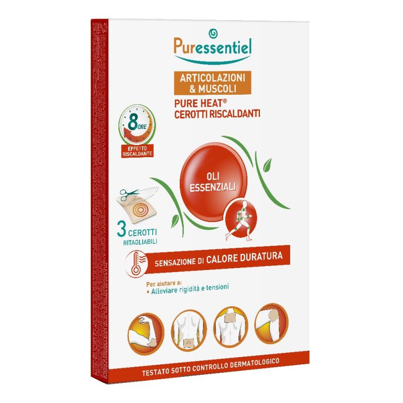 Puressentiel Articolazioni e Muscoli Cerotti Riscaldanti 3 Pezzi &ndash; Sollievo Dolori Muscolari e Articolari