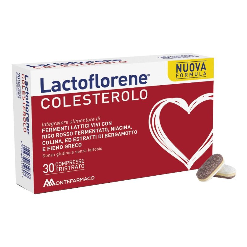 Lactoflorene colesterolo 30 compresse con fermenti lattici e riso rosso - Montefarmaco Lactoflorene colesterolo 30 compresse con fermenti lattici e riso rosso - Montefarmaco