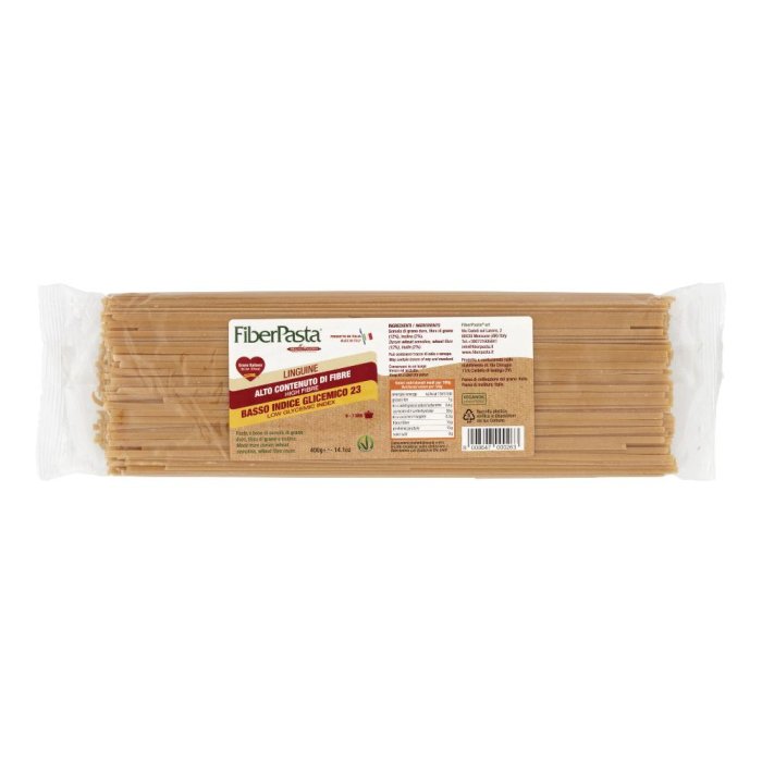 FiberPasta Linguine Integrali ad Alto Contenuto di Fibre 400 g &ndash; Pasta a Basso Indice Glicemico