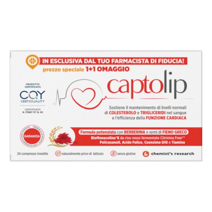 Chemist's Research Captolip New Formula Integratore Alimentare 24 Compresse Chemist's Research Captolip New Formula Integratore Alimentare 24 Compresse