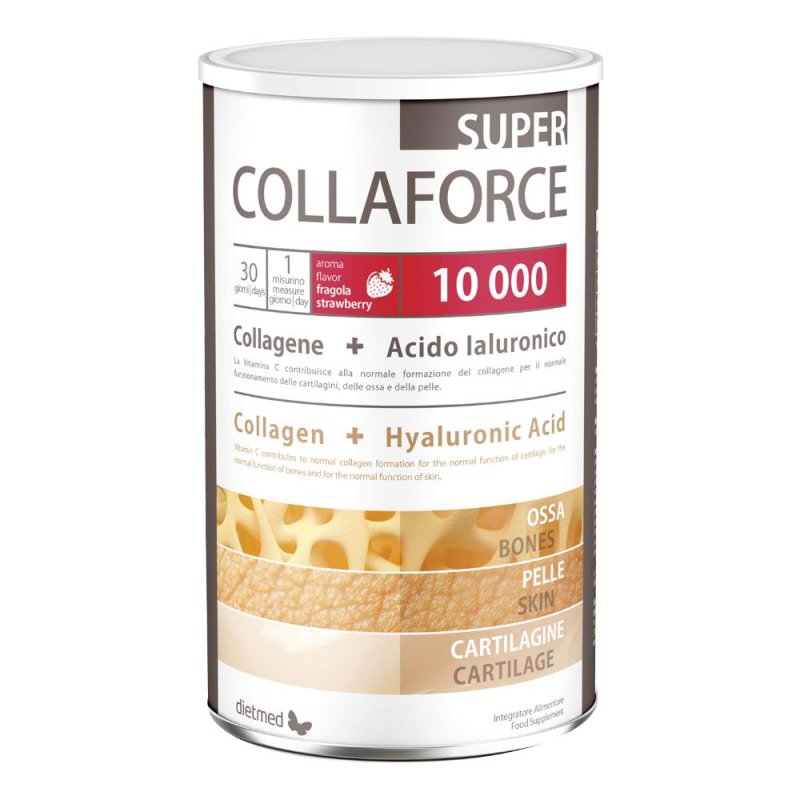 Collaforce 10000 Super Collagene Idrolizzato 450 g Integratore Dietmed per Articolazioni, Pelle e Ossa Collaforce 10000 Super Collagene Idrolizzato 450 g Integratore Dietmed per Articolazioni, Pelle e Ossa