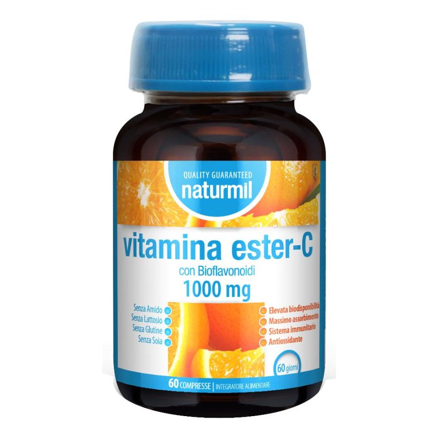 Naturmil Vitamina Ester-C 60 compresse - integratore di vitamina C tamponata ad alto assorbimento Naturmil Vitamina Ester-C 60 compresse - integratore di vitamina C tamponata ad alto assorbimento