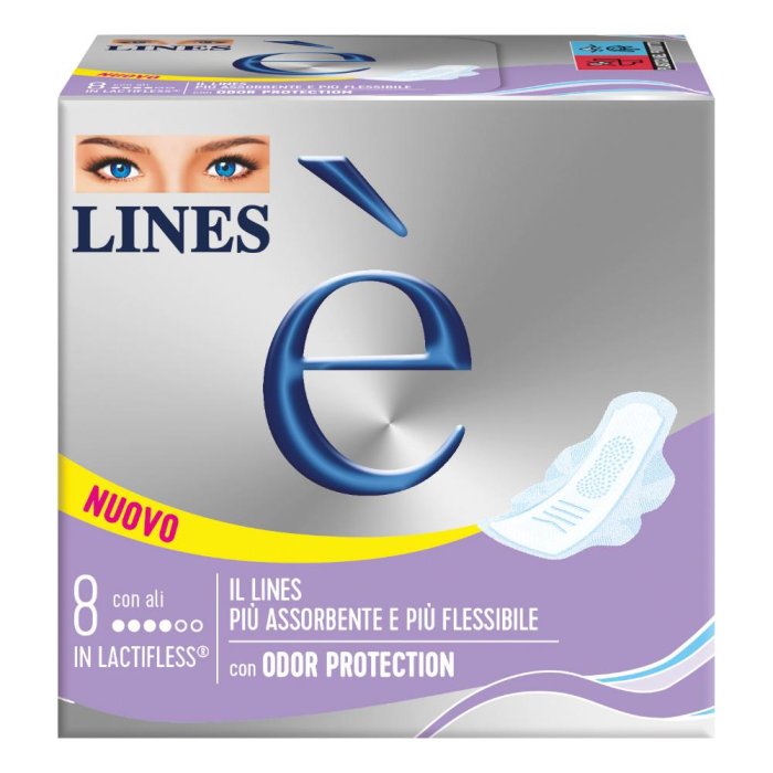 Assorbenti Igienici Lines &Egrave; con Ali 8 Pezzi