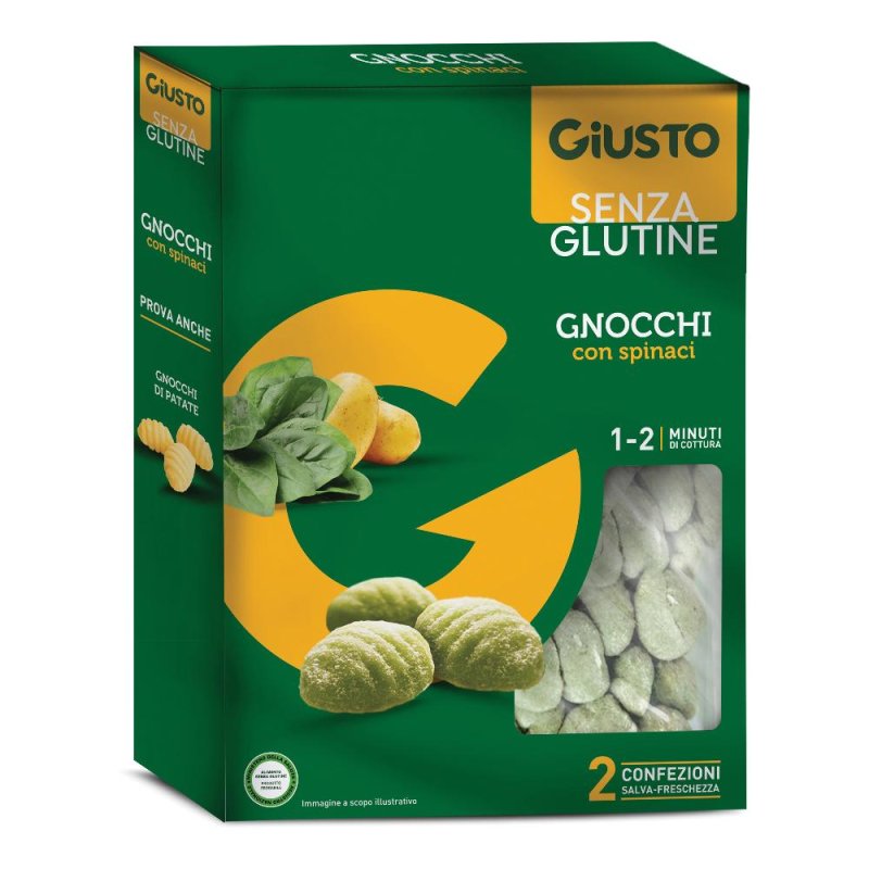 Giusto senza glutine gnocchi agli spinaci 500 g - gnocchi freschi per celiaci Giusto senza glutine gnocchi agli spinaci 500 g - gnocchi freschi per celiaci
