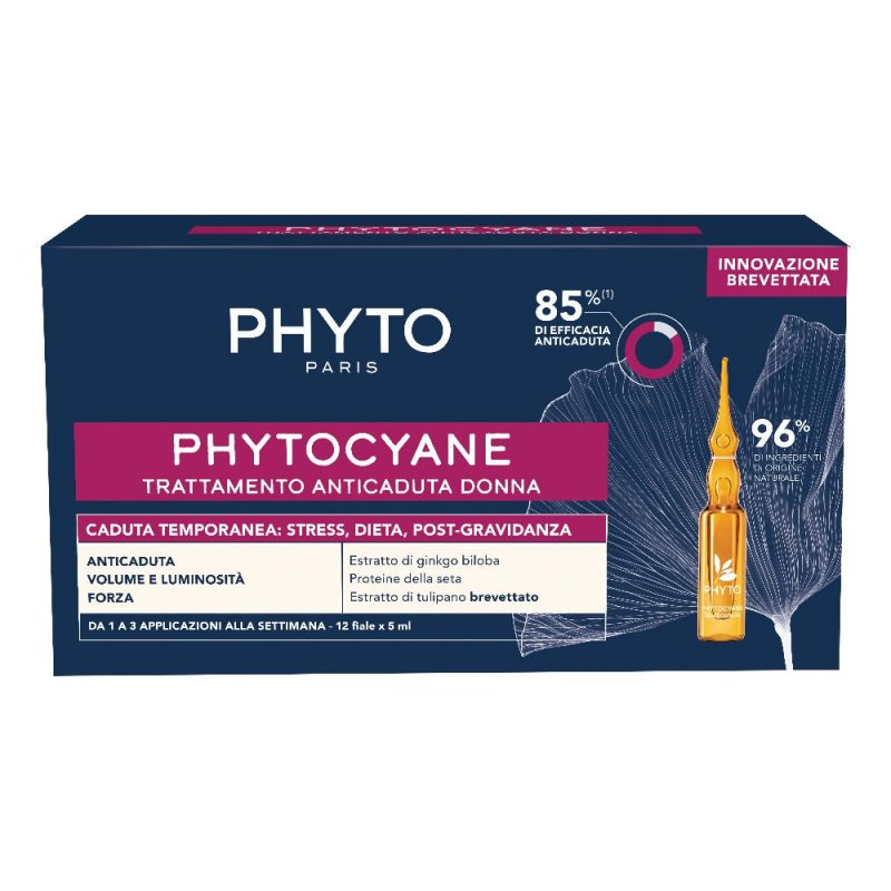 Phytocyane Fiale Anticaduta Donna Trattamento Caduta Temporanea dei Capelli 12 Fiale Phytocyane Fiale Anticaduta Donna Trattamento Caduta Temporanea dei Capelli 12 Fiale