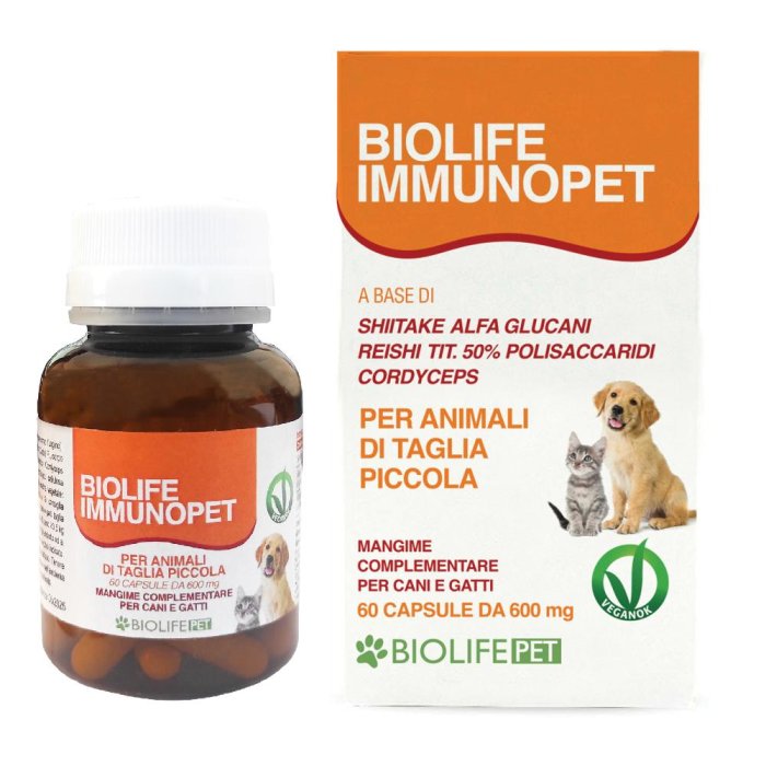Biolife Immunopet 60 capsule - integratore per difese immunitarie di cani e gatti