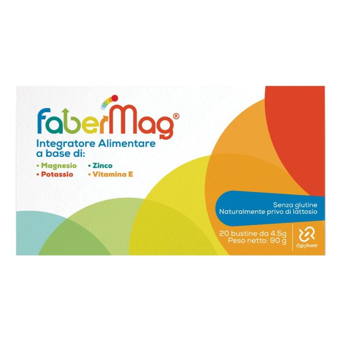 FABERMAG Integratore di Magnesio in 20 Bustine (Bust) Solubili per Stanchezza e Crampi Muscolari FABERMAG Integratore di Magnesio in 20 Bustine (Bust) Solubili per Stanchezza e Crampi Muscolari