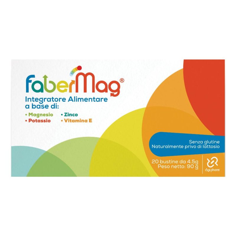 FABERMAG Integratore di Magnesio in 20 Bustine (Bust) Solubili per Stanchezza e Crampi Muscolari FABERMAG Integratore di Magnesio in 20 Bustine (Bust) Solubili per Stanchezza e Crampi Muscolari