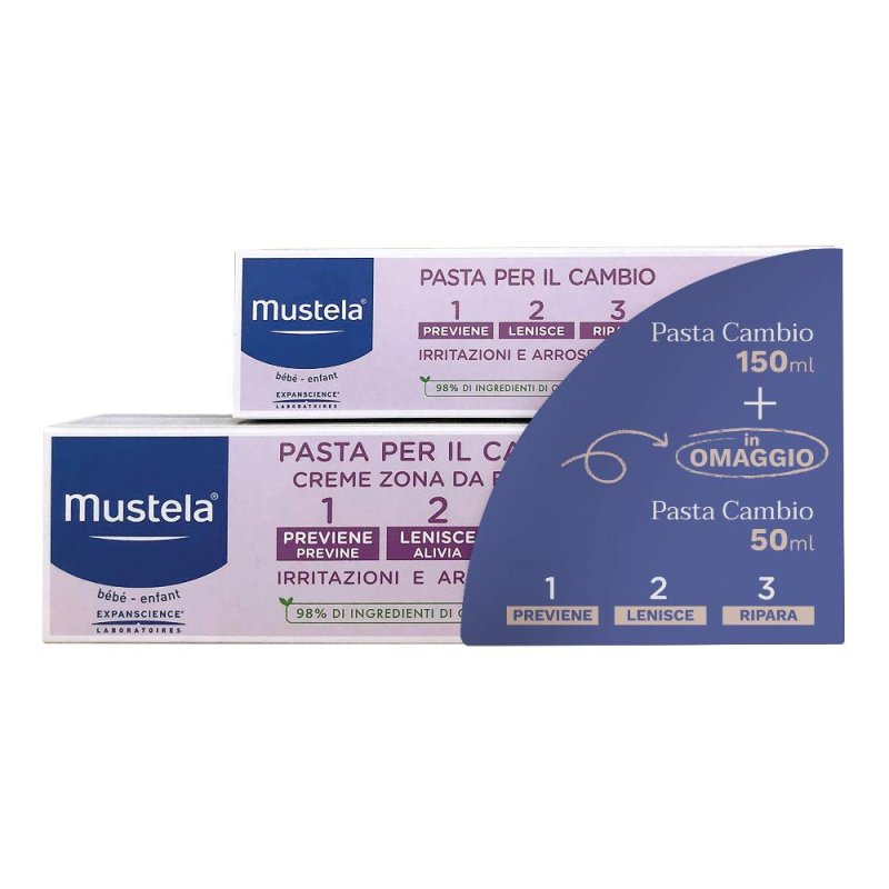 Creme antirossore neonati Mustela pasta cambio 150 ml + 50 ml