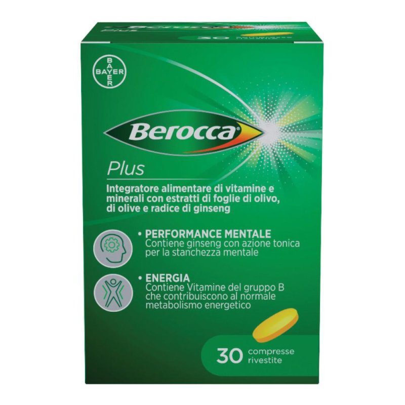 Berocca Plus Integratore Vitamine e Minerali per Energia, Concentrazione e Memoria, 30 Compresse Berocca Plus Integratore Vitamine e Minerali per Energia, Concentrazione e Memoria, 30 Compresse