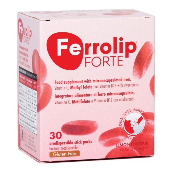 Ferrolip Forte 30 stick pack - integratore di ferro liposomiale ad alto assorbimento Ferrolip Forte 30 stick pack - integratore di ferro liposomiale ad alto assorbimento