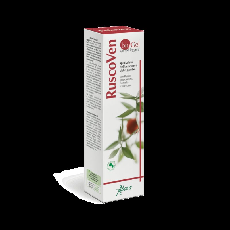 Ruscoven Biogel Aboca 100 ml &ndash; Gel Gambe Leggere e Microcircolo, Sollievo per Gambe Pesanti con Estratti Vegetali Naturali