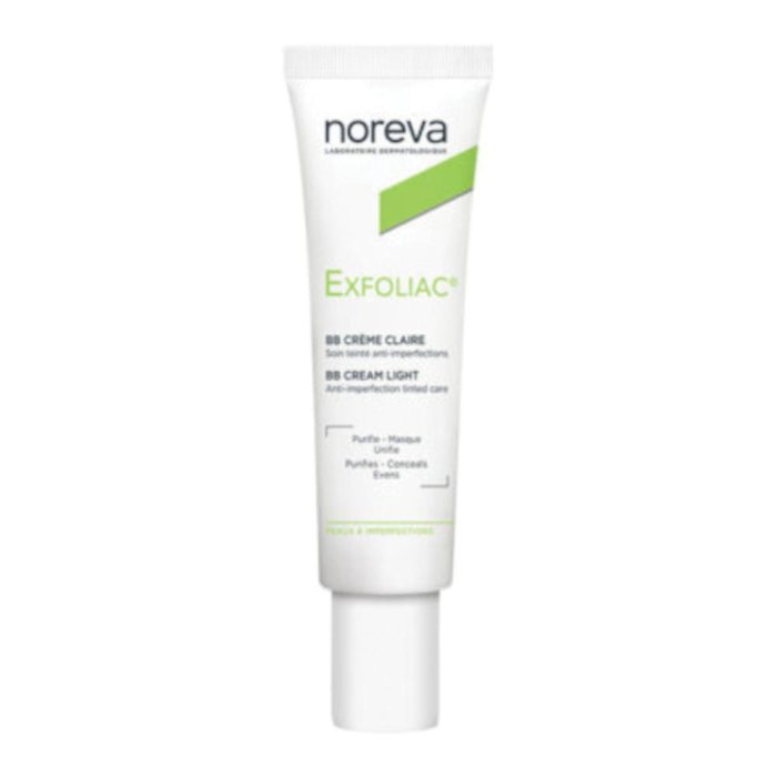 Noreva Exfoliac BB Cream Claire 30 ml &ndash; Trattamento Viso Uniformante per Pelle Grassa e a Tendenza Acneica