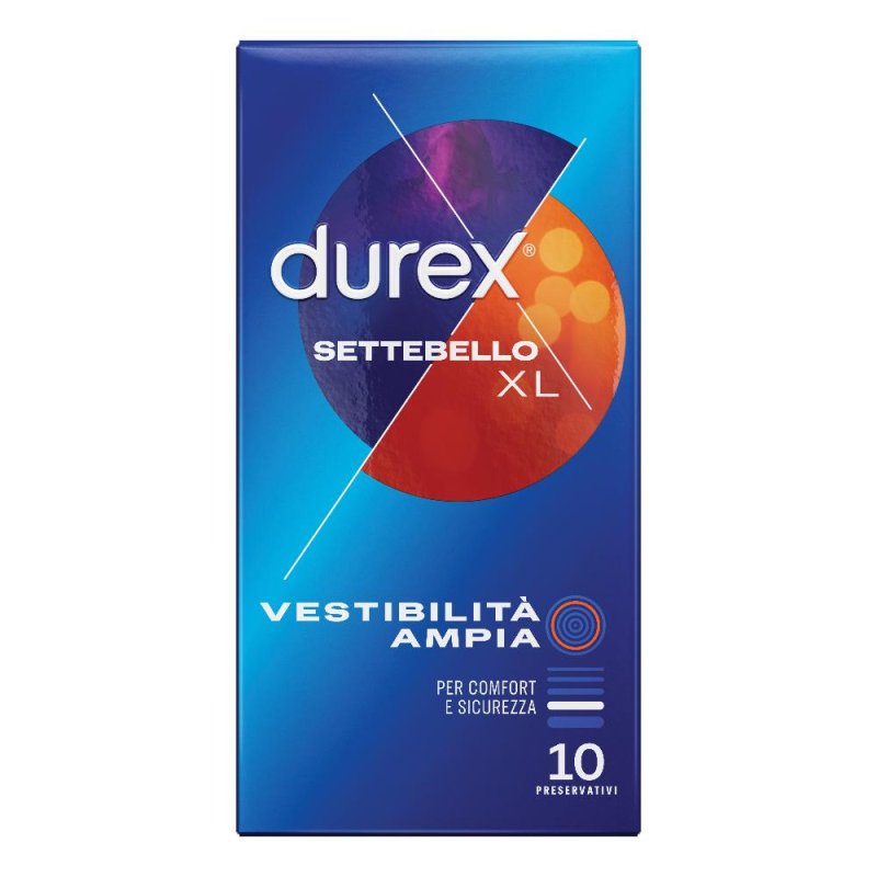 Durex Settebello XL Preservativo vestibilità ampia extralarge 10 Pezzi Durex Settebello XL Preservativo vestibilità ampia extralarge 10 Pezzi