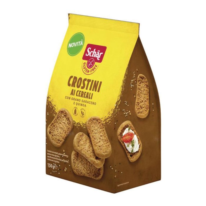 Dr. Schar Crostini Ai Cereali senza glutine con grano saraceno e quinoa 150 g Dr. Schar Crostini Ai Cereali senza glutine con grano saraceno e quinoa 150 g