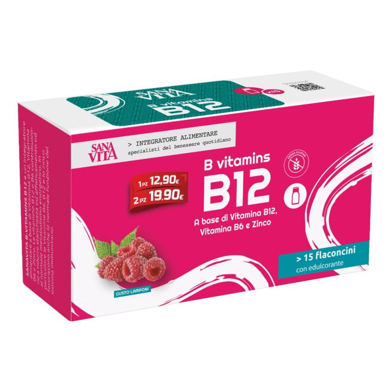 Sanavita Vita B12 Integratore di Vitamina B12 15 Flaconcini – Vitamins per Energia, Stanchezza e Sistema Nervoso Sanavita Vita B12 Integratore di Vitamina B12 15 Flaconcini – Vitamins per Energia, Stanchezza e Sistema Nervoso