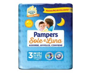 Pampers Sole Luna Pannolini Taglia 3 Midi (4-9 kg) 20 Pezzi