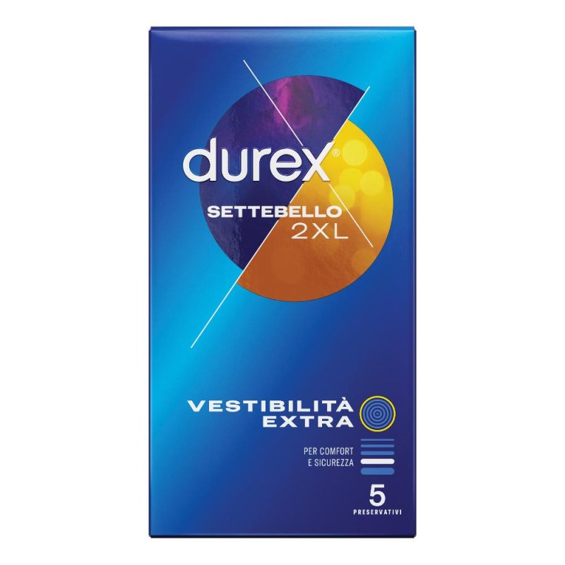 Durex Settebello Vestibilità Extra 2XL 5 Preservativi Durex Settebello Vestibilità Extra 2XL 5 Preservativi