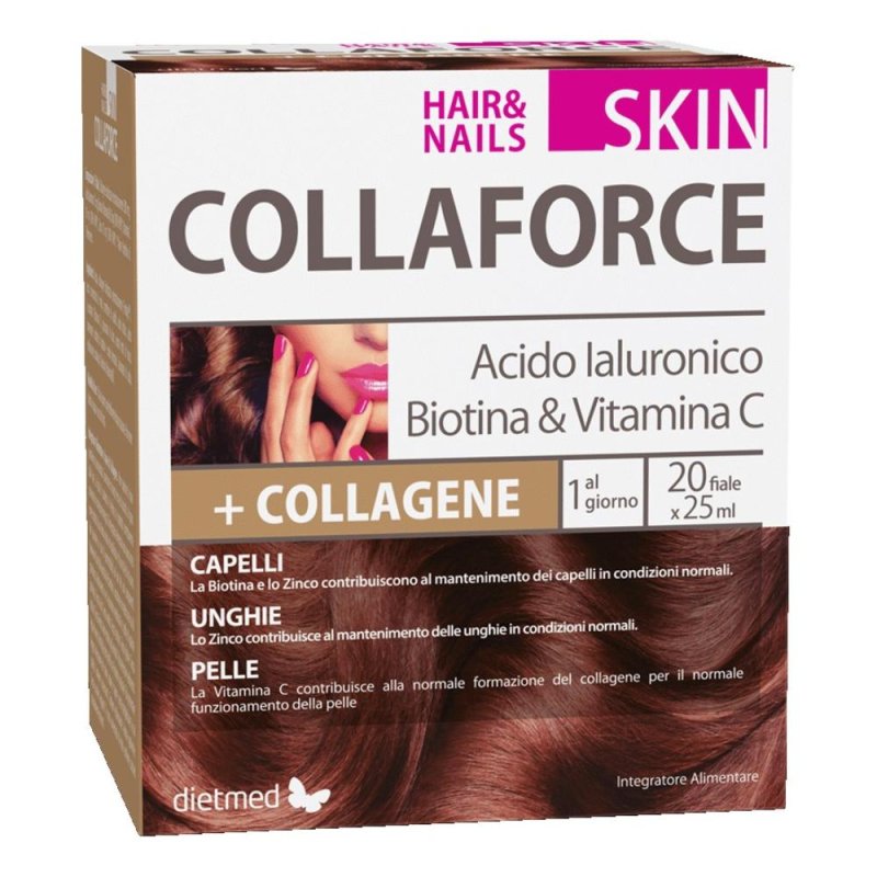 Collaforce Skin Hair Nails 20 fiale - integratore collagene per pelle capelli e unghie Collaforce Skin Hair Nails 20 fiale - integratore collagene per pelle capelli e unghie