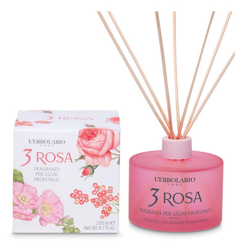 3 Rosa fragranza Legni - profumatore per ambienti rosa e legni 3 Rosa fragranza Legni - profumatore per ambienti rosa e legni