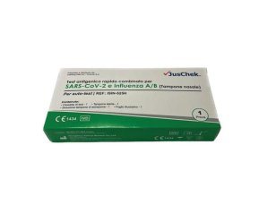 Test antigene influenza/Covid JusChek 1 pezzo - autotest rapido combinato influenza e Covid-19