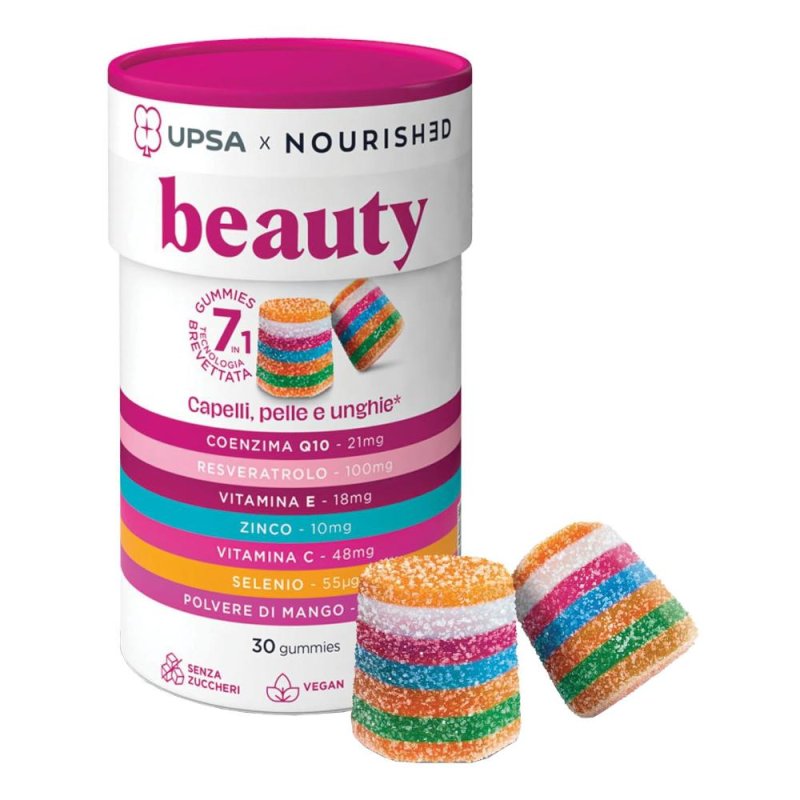 Upsa Nourished Beauty integratore in caramelle gommose per pelle capelli e unghie 30 pezzi