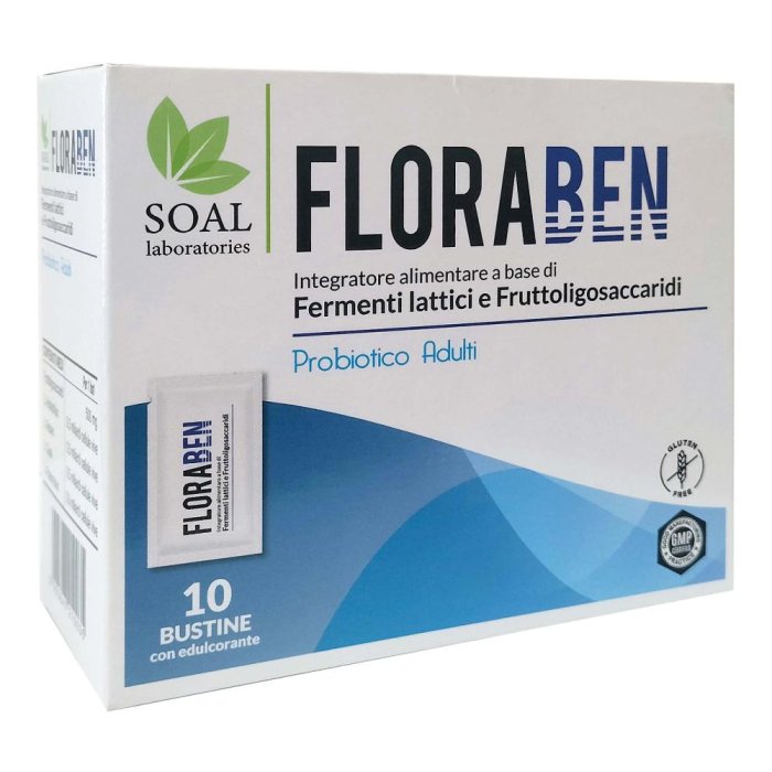 Floraben 10 bustine - integratore con fermenti lattici e fibre prebiotiche Floraben 10 bustine - integratore con fermenti lattici e fibre prebiotiche