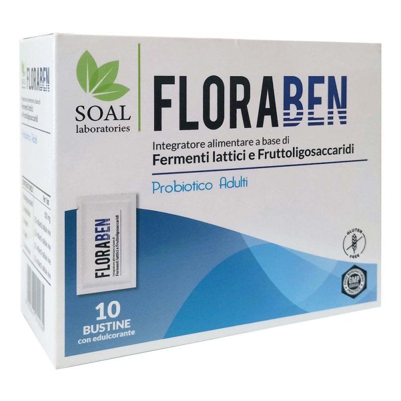 Floraben 10 bustine - integratore con fermenti lattici e fibre prebiotiche Floraben 10 bustine - integratore con fermenti lattici e fibre prebiotiche