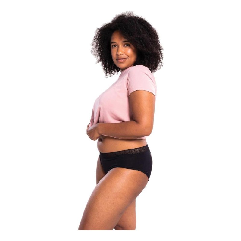 SELENACARE Slip Assorbente Hipster Donna Nero Taglia XL &ndash; Intimo Menstruale Lavabile e Riutilizzabile per Flusso Medio-Abbondante