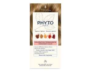 Phyto Phytocolor 8 Biondo Chiaro Colorazione Permanente per Capelli con Pigmenti Vegetali Copertura Capelli Bianchi