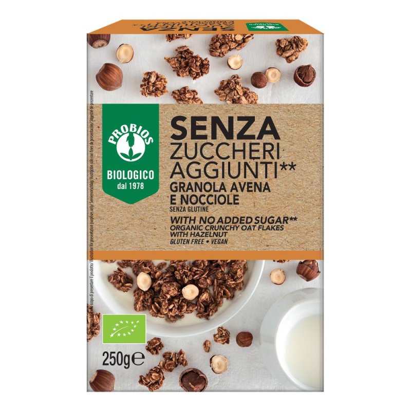 Probios Granola Avena e Nocciola Senza Glutine e Zuccheri 250 g