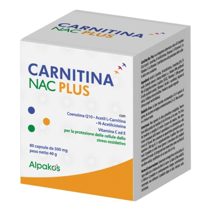 Integratore Alimentare Carnitina e N-Acetilcisteina Plus 80 Capsule &ndash; Supporto Energia, Metabolismo dei Grassi e Azione Detox