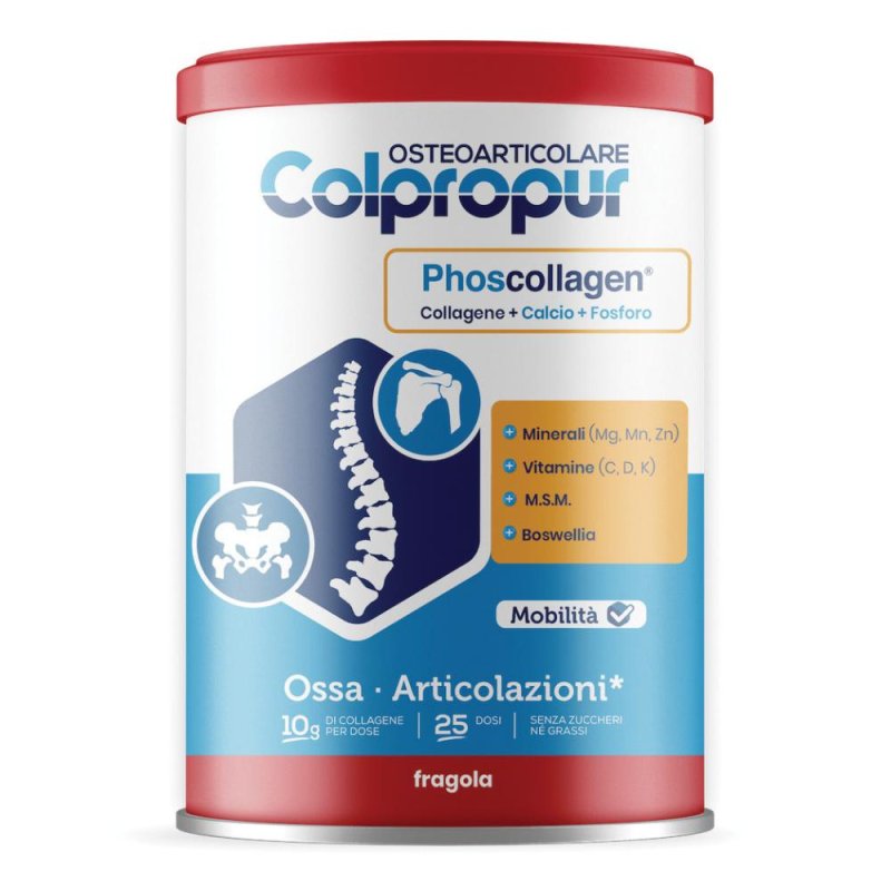 Colpropur OSTEOARTICOLARE Gusto Fragola Integratore Benessere Cartilagini Articolazioni e Ossa 340g Colpropur OSTEOARTICOLARE Gusto Fragola Integratore Benessere Cartilagini Articolazioni e Ossa 340g