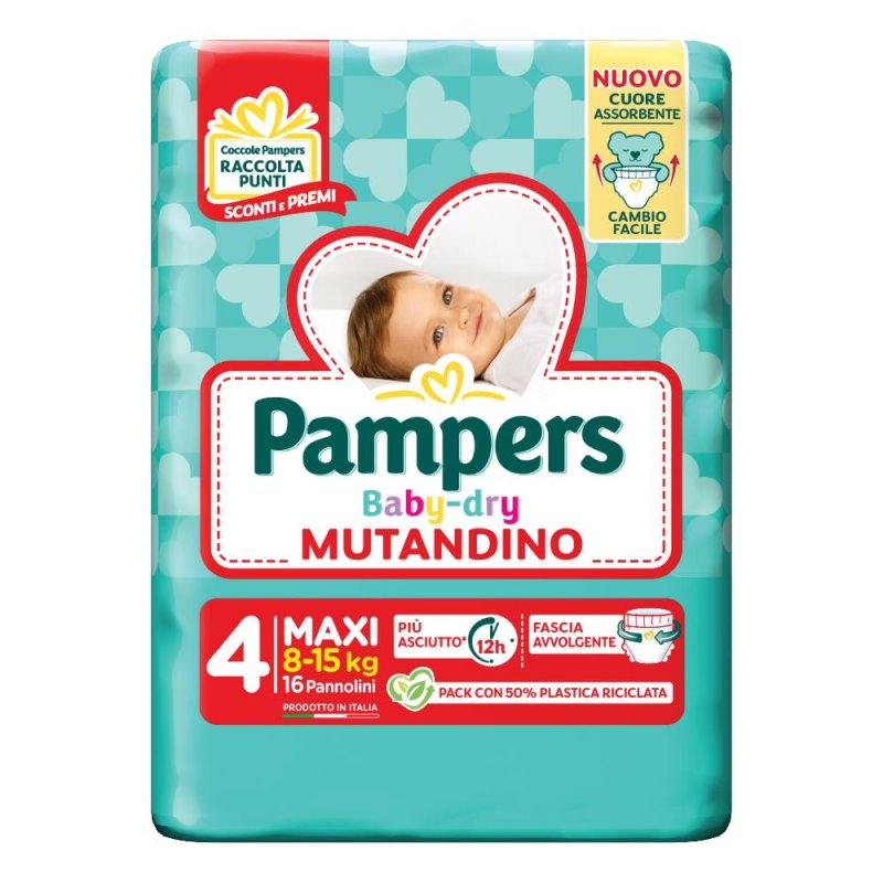 Pampers Baby Dry - Mutandino Taglia 4 Maxi 8-15Kg 16 pannolini Pampers Baby Dry - Mutandino Taglia 4 Maxi 8-15Kg 16 pannolini