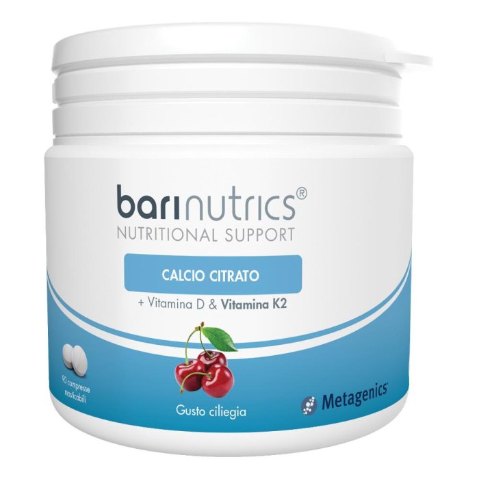 Barinutrics Calcio K2 ciliegia 90 compresse - integratore di calcio vitamina D e vitamina K2 Barinutrics Calcio K2 ciliegia 90 compresse - integratore di calcio vitamina D e vitamina K2