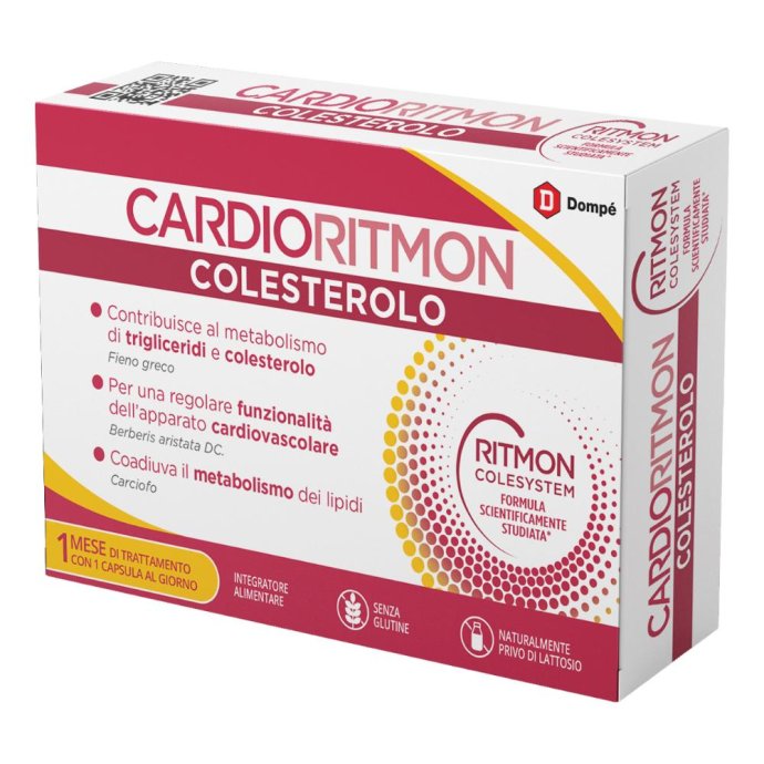 Cardioritmon Colesterolo Integratore Alimentare, 30 Capsule