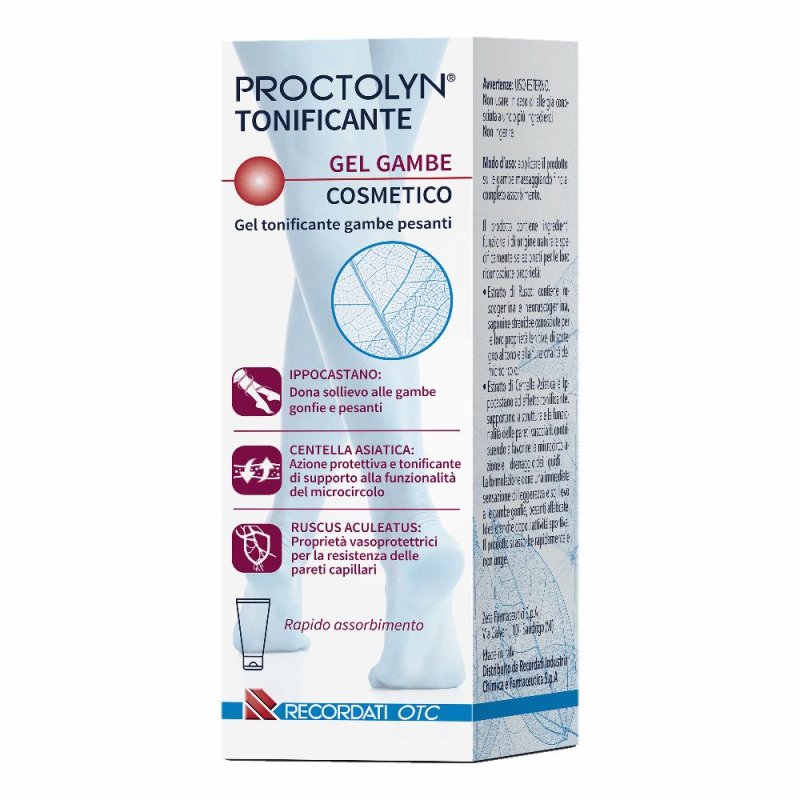 Recordati Proctolyn Tonificante Gel Gambe 100 Ml Recordati Proctolyn Tonificante Gel Gambe 100 Ml