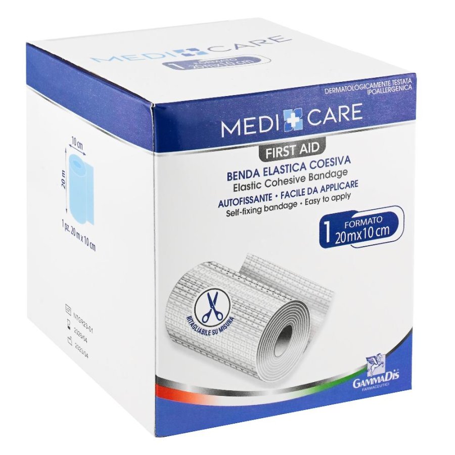 Gammadis Farmaceutici Medicare - Benda Elastica Coesiva 10cm x 20 m 1 pezzo Gammadis Farmaceutici Medicare - Benda Elastica Coesiva 10cm x 20 m 1 pezzo