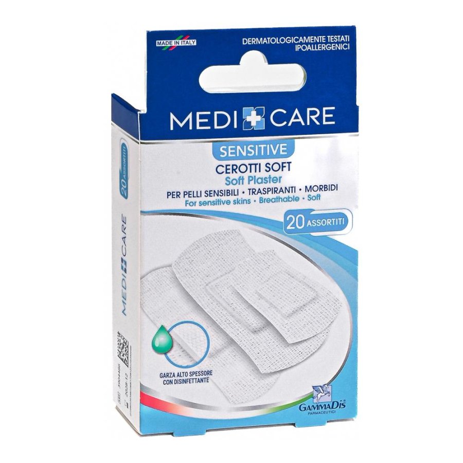 Gammadis Farmaceutici Medicare - Cerotti Soft Sensitive 20 cerotti assortiti Gammadis Farmaceutici Medicare - Cerotti Soft Sensitive 20 cerotti assortiti