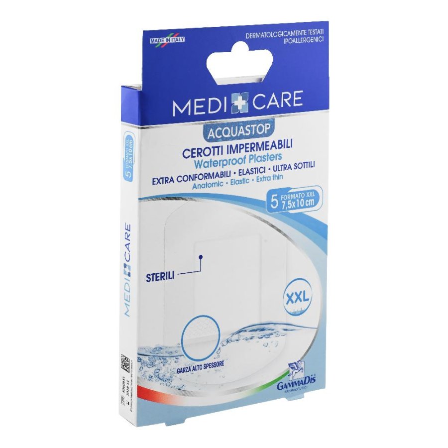 Gammadis Farmaceutici Medicare - Acquastop Cerotti Impermeabili 10 x 7,5cm 5 cerotti Gammadis Farmaceutici Medicare - Acquastop Cerotti Impermeabili 10 x 7,5cm 5 cerotti