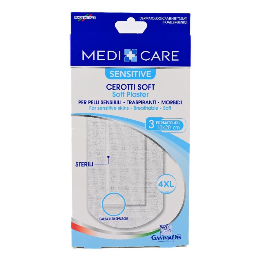 Gammadis Farmaceutici Medicare - Cerotti Soft Sensitive 10 x 20cm 3 cerotti Gammadis Farmaceutici Medicare - Cerotti Soft Sensitive 10 x 20cm 3 cerotti