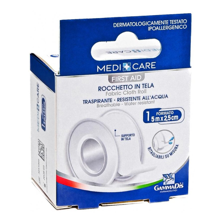 Gammadis Farmaceutici Medicare - Cerotto in Tela in Rocchetto 5m x 2,5cm 1 pezzo Gammadis Farmaceutici Medicare - Cerotto in Tela in Rocchetto 5m x 2,5cm 1 pezzo